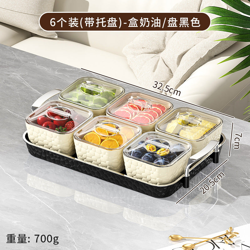 Customizable tray cross-border home living room high-end candy classification PET dried fruit box KTV grid snack fruit box