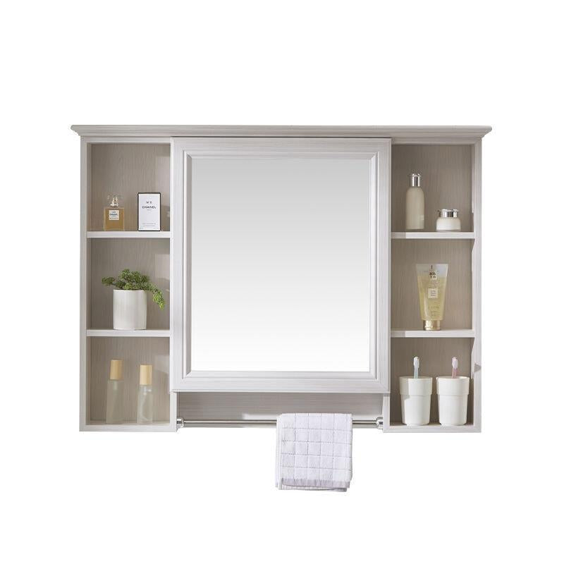 New bathroom mirror cabinet, wall-mounted mirror box with rack, bathroom dressing mirror, waterproof storage cabinet