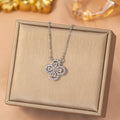 【titanium steel】trendy bestseller copper inlaid zircon full diamond four-leaf clover necklace for women, lightweight luxury, non-fading, high-end clavicle chain