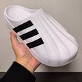 Step on shit feeling summer half drag shell toe half bag pvc toe cap slippers for men and women same style black and white trendyeasiest for matchoutwearins