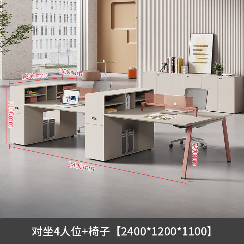 Staff desk office desk and chair combination casual modern office screen computer desk employee slot six-person booth