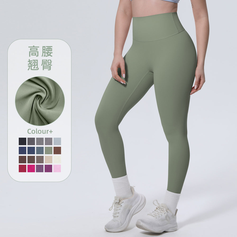 new arrival brushed yoga pants high waist hip lift anti-roll peach butt fitness pants quick-drying tight sports pants for women