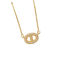 [copper inlaid with zirconium] cross-border hot-selling inlaid pig nose necklace for women, high-end light luxury niche full diamond clavicle chain jewelry
