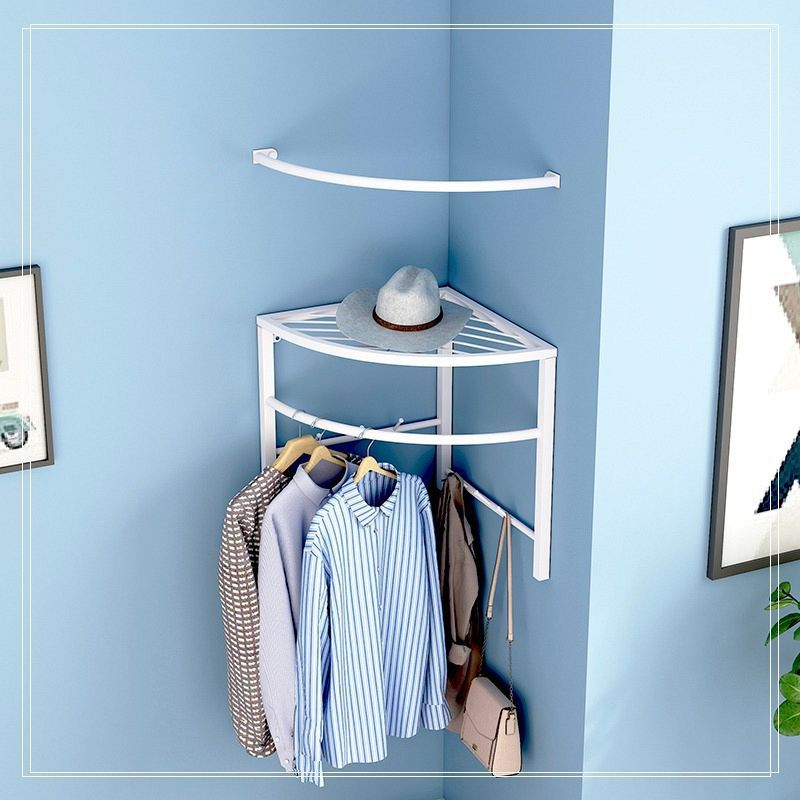 No punching corner coat rack wall hanging storage bedroom entrance for home simple coat rack corner storage clothes drying rack