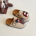 2025 spring/autumn new cartoon birkenstock-style shoes for girls: retro soft-soled, cute closed-toe, warm outdoor slippers