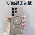 Suitable for samsung s25ultra electroplated frameless mobile phone case s24+ comes with glass lens film transparent thin hard case
