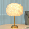 Feather table lamp bedroom living room light luxury ins warm romantic simple wedding room feeling popular creative bedside lamp