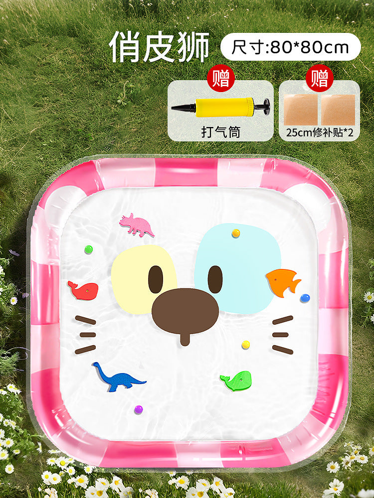 Baby thickened water mat for tummy time, suitable for 6+ months, newborn floating ring, water play equipment