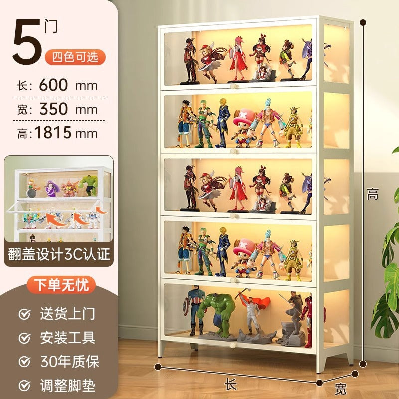 Figure display cabinet glass display cabinet model display rack steel storage cabinet for home dustproof collection storage cabinet