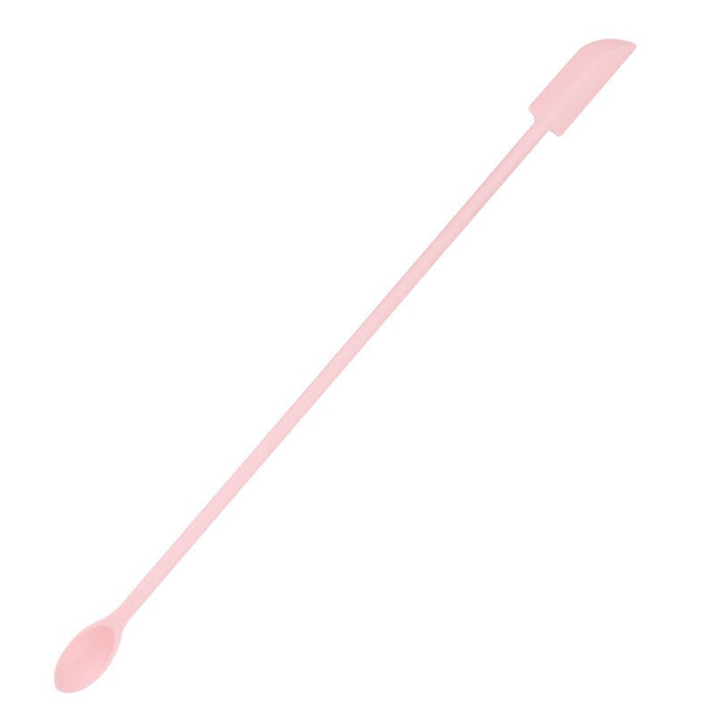 Double-ended mini silicone spatula spoon - dual-tip scraper for bread, jam, baking, and cosmetic bottle cleaning