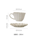 Vintage gilt ceramic embossed cup and saucer set - unique, high-style milk, coffee, afternoon tea, and water cups