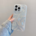 New ins-style feather yarn silver apple 16 pro creative phone case iphone 14/13 laser hard protective cover