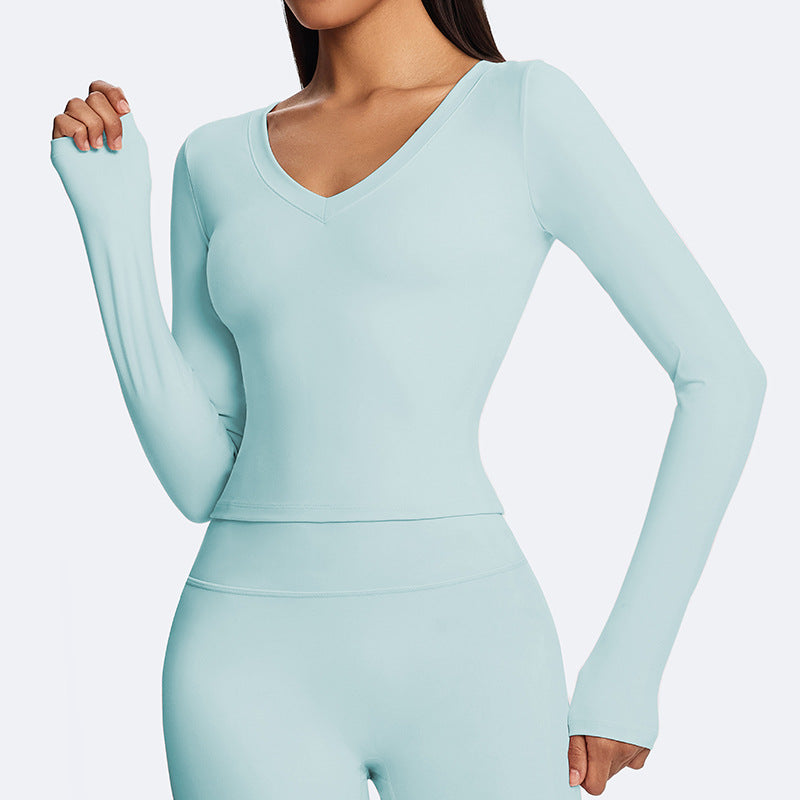 new autumn/winter long-sleeve yoga set - slimming, figure-hugging, tight-fit activewear for fitness, outdoor running, and casual workout