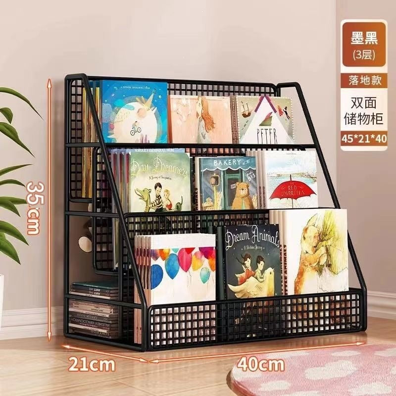 Mobile bookshelf kids picture book storage under-desk organizer floor-standing universal wheel home simple student bookcase