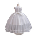 girl wedding dress little girl dress kids host princess dress tail catwalk performance costume skirt