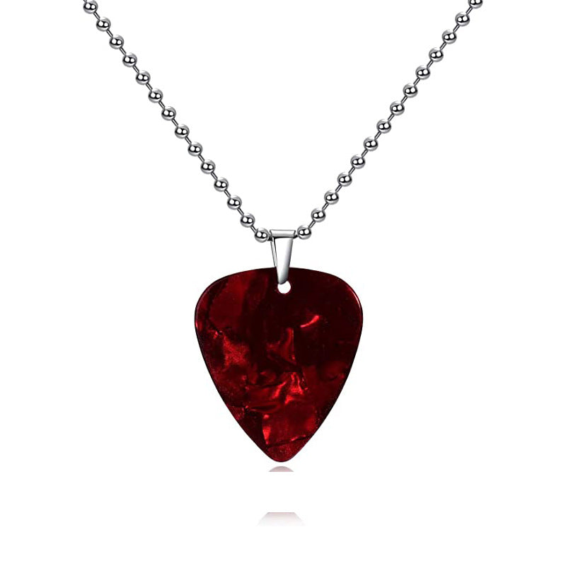 Amazon cross-border hot-selling new jewelry: guitar pick pendant necklace, stainless steel hellfire earrings for layering