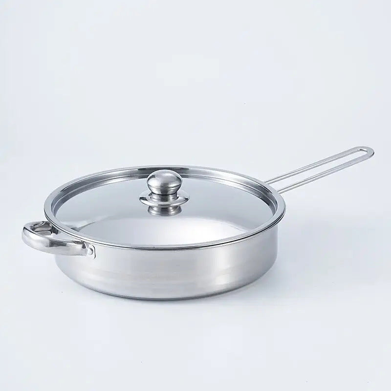 Wholesale stainless steel cookware set cross-border 12pcs cookware set household soup pot milk pot frying pan combination cookware pot