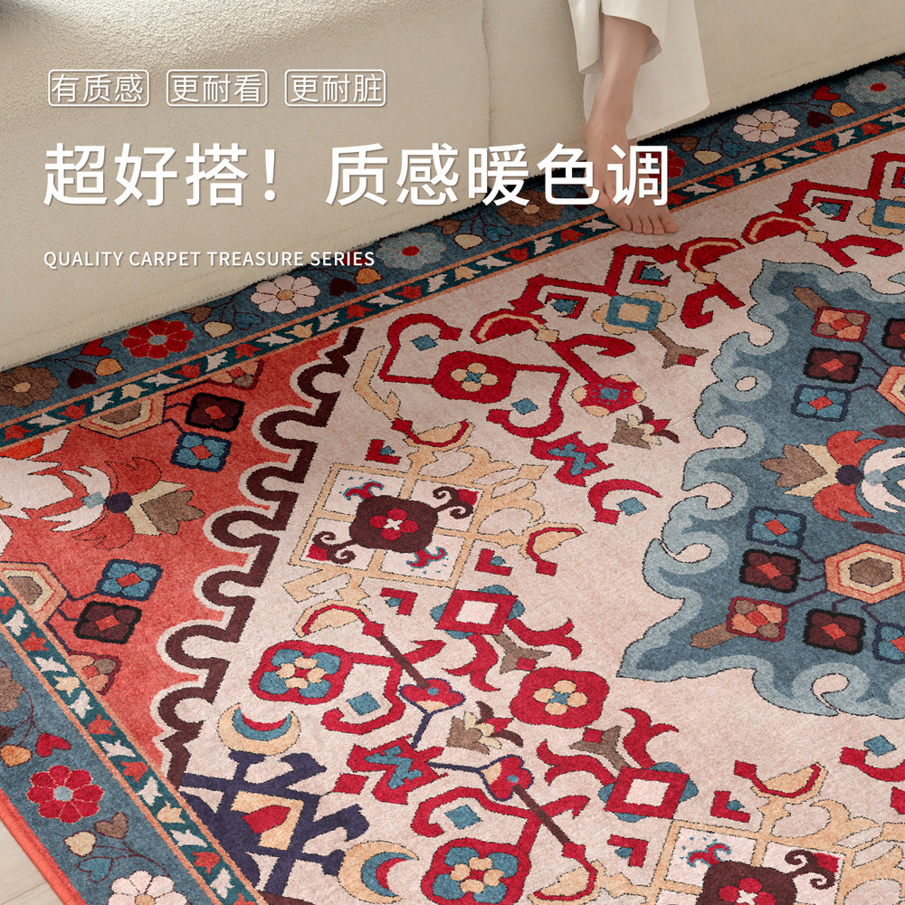 Carpet living room foldable cross-border  persian washed imitation cashmere retro easy-care household bedside mat