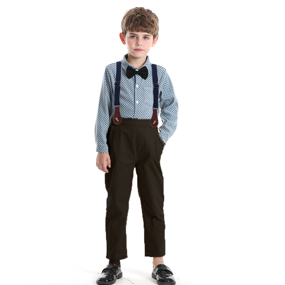 One-year-old formal wear for baby boys, british style, fashionable birthday performance dress, overalls suit, children's clothing, springnew arrival