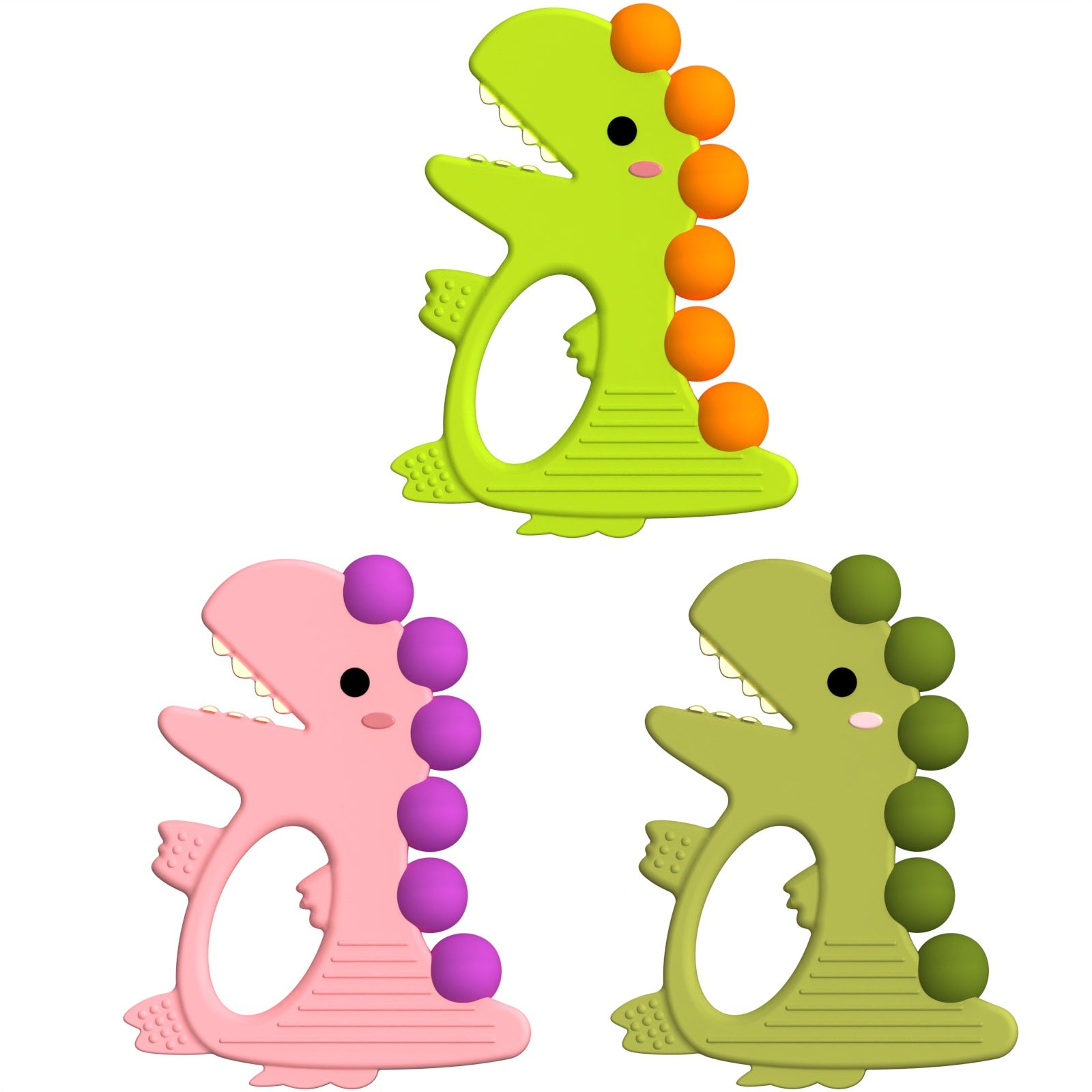 Cross-border new creative cartoon dinosaur drop glue toothpaste baby food grade silicone molar stick anti-eating hand toy