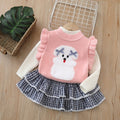 autumnew arrivalgirlscute vest suit skirtgirlssweatervest