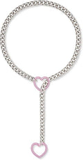 Pink love and silver chain