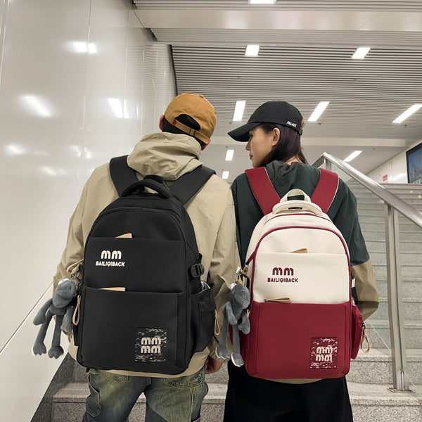Wholesale junior high school high school student backpack large capacity schoolbag junior high school campus fashion leisure travel waterproof backpack