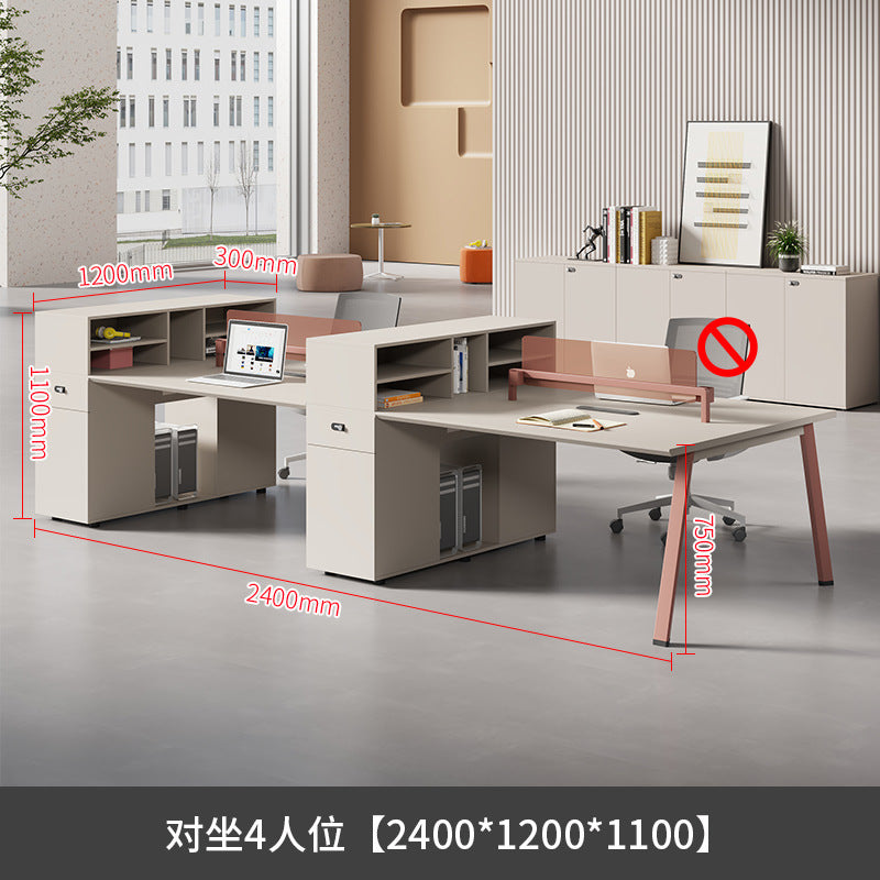 Staff desk office desk and chair combination casual modern office screen computer desk employee slot six-person booth