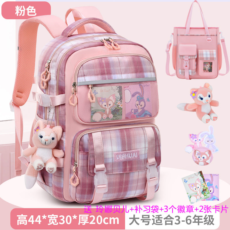 2026 new school backpack for girls, grades 1-6: ultra-lightweight, ergonomic, and spine-protecting backpack for elementary school students