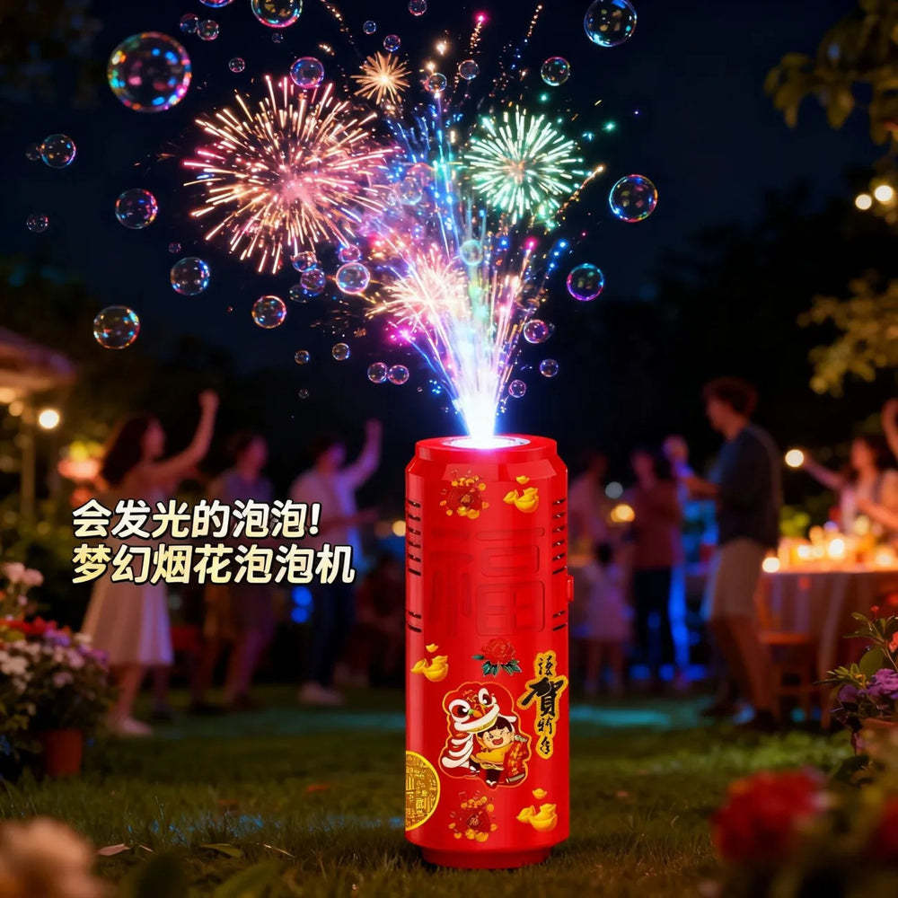 【half price clearance】fireworks bubble machine - new year toy, light-up sound effects, wedding confetti gift, electric bubble blower
