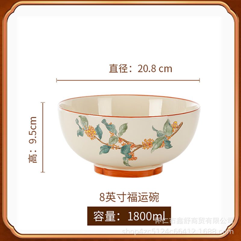 Bowl for home underglaze color pottery new chinoiserie good looking ceramic tableware rice noodle bowl large soup bowl
