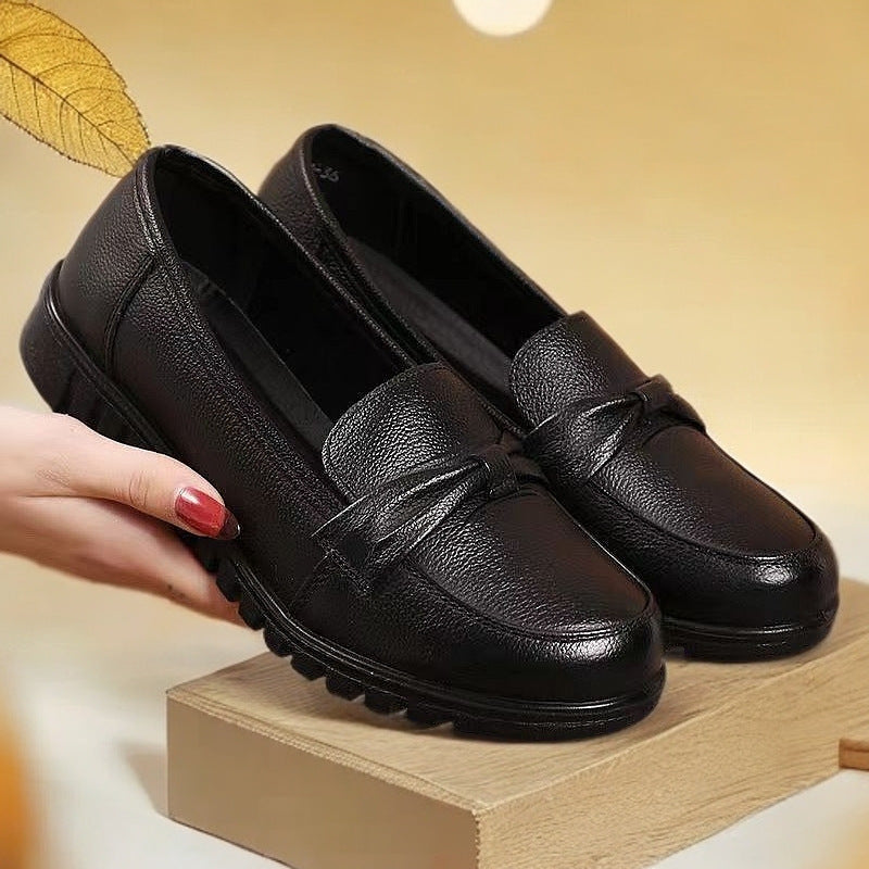 【genuine soft leather】soft-soled comfort shoes - mom shoes, work shoes, women's flats - new 2025 anti-slip casual loafers