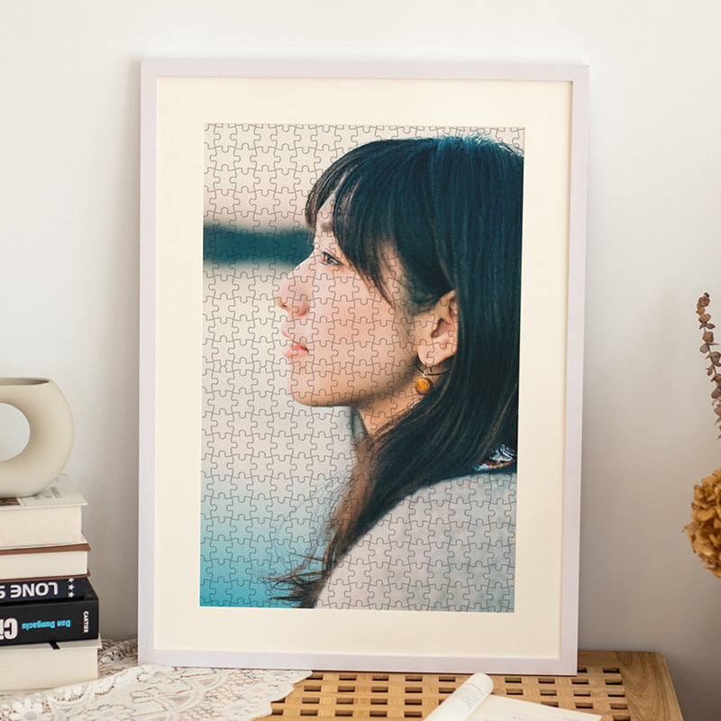 Solid wood DIY puzzle photo frame custom square mounted wall sketch picture frame A3A48K4K poster frame wholesale