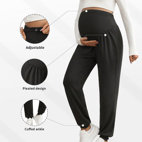 Maternity pants spring, summer and autumn outer wear trendy mother casual loose adjustable belly support trousers sports pregnant women Harlan trousers