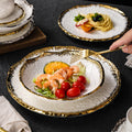 Embossed minimalist solid color ceramic bowls, plates, and dishes - premium, high-end design for hotels, restaurants, steak plates, fruit salads, and dessert bowls