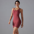 fashion butt lift high elastic tight fitness sports yoga wear cross back no embarrassing line shorts jumpsuit