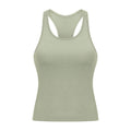 Ready-to-ship yoga outfit: stylish racerback yoga tank top with built-in bra pads for women - perfect for running, fitness, and workouts (model dt140)