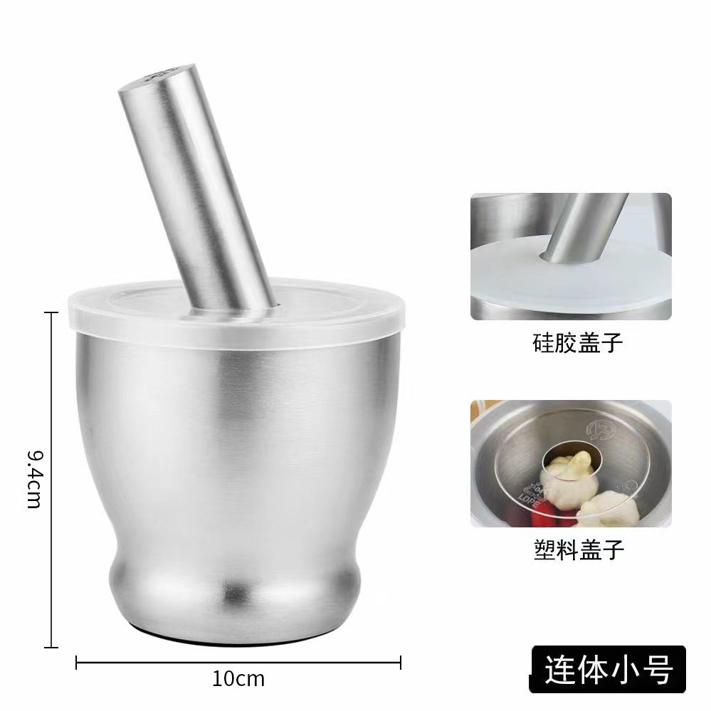 304 stainless steel garlic pounder iron mortar garlic mortar pounder bowl grinding mash can for home pound medicine pair nest pounding bowl pound mortar