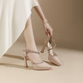105-8 elegant and comfortable rivet-embellished high heel sandals - 2025 summer new collection - pointed toe stiletto heel with platform