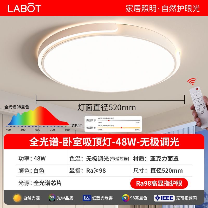 Eye-caring bedroom light, master bedroom 2025 new led ceiling lamp, minimalist modern high-end room light, popular trending style