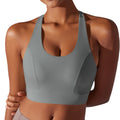 New seamless nude feel solid color racerback hook-and-eye sports bra - perfect for running, fitness, and yoga
