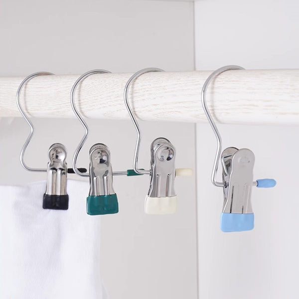 Multifunctional strong hook clip, pantyhose clip, storage device, household dormitory balcony 3-character clip, clothespin without trace