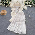 fashion style miyake pleated tie back waist asymmetrical hem pleated tops pleated skirt suit for women