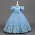 Ready-to-ship cross-border girls' dresses: lace-trimmed mesh princess dresses, flower girl gowns, evening dresses, satin high-end wholesale