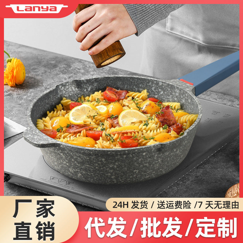 Volcanic rock medical stone non-stick pan frying pan for home kitchen cooking pot omelette flats pot induction cooker neutral cooking pot