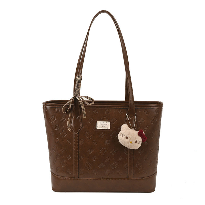 High-end retro bag for women, new autumn collection, versatile basket bag, fashionable and textured shoulder bag, large capacity tote bag