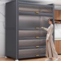 Best sellingfor homekitchen rack cabinet steel multi-layer thickened cupboard pulley storage cabinet microwave oven storage cabinet