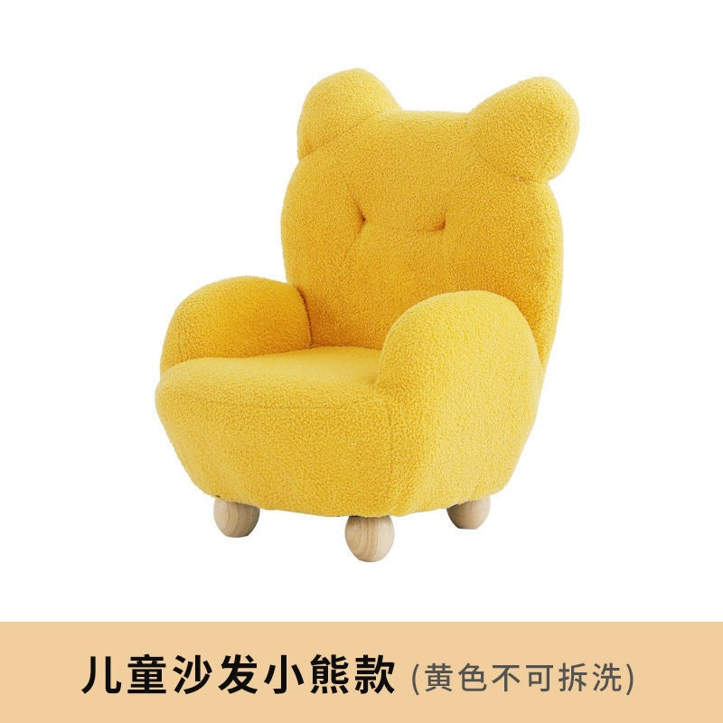 Kids sofa bear small sofa cute baby single cartoon seat mini lazy stool lambswool chair
