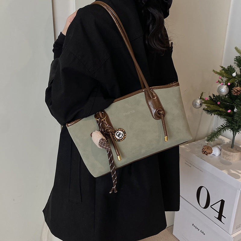 Retro large-capacity bag women's autumn and winter new foreign-style texture shoulder bag casual messenger bag small square bag tote bag