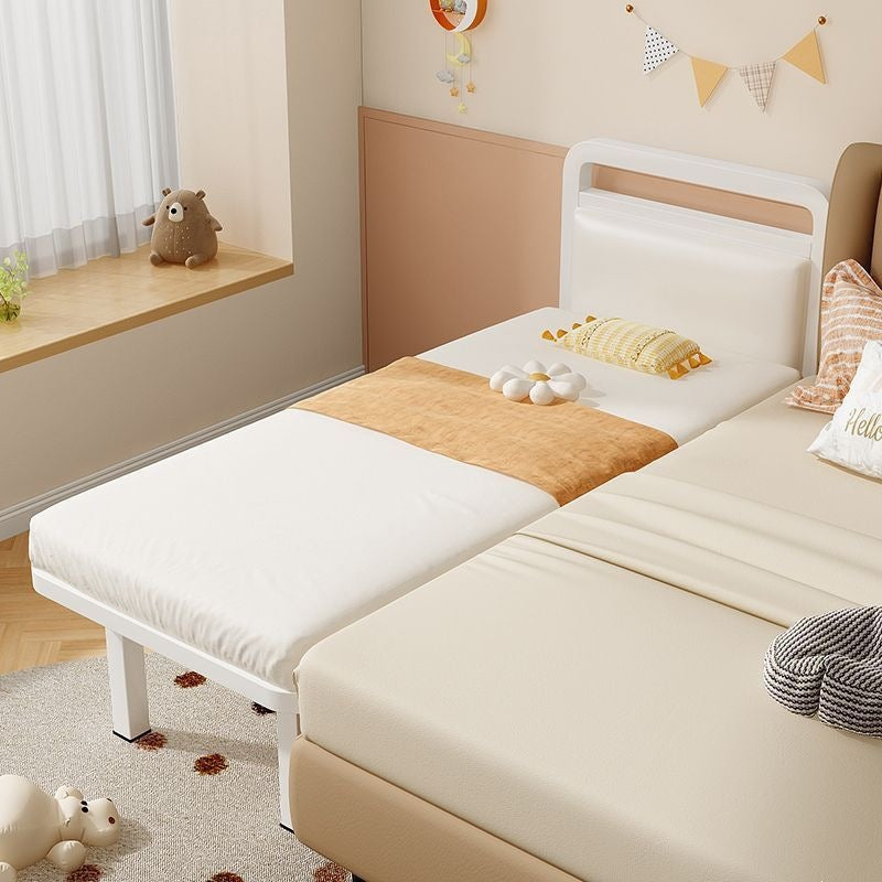 Spliced bed, soft-packed bed, widened iron kids bed, large bed, adults can sleep, spliced iron frame bed with guardrail crib